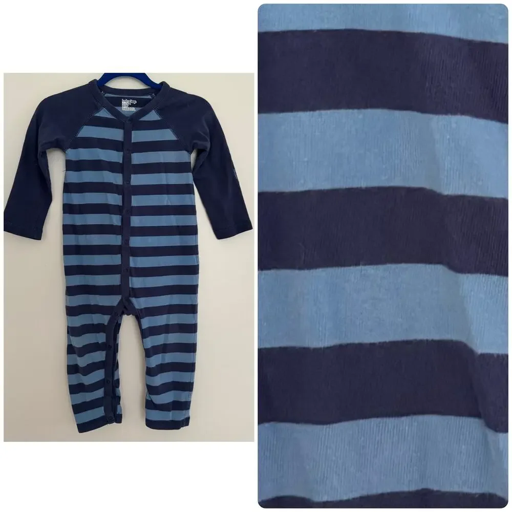 Baby Gap Striped Romper in Blue with Front Snap Closure